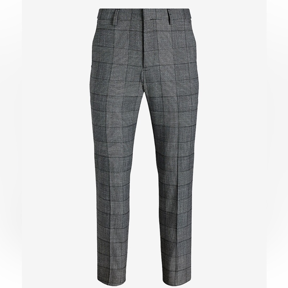 NWT Express Extra Slim Plaid Flannel Elastic Waist Dress Pant - Picture 5 of 14
